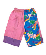Vintage 80s DOVE Pink Beach Shorts Gym Swim Drawstring Palm Tree ColorBl... - £10.94 GBP