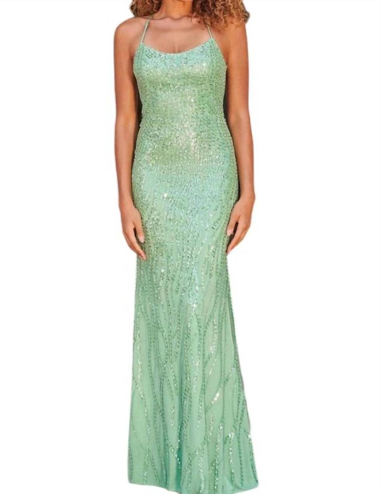 Faviana Patterned V-Neck Long Dress Size 10 - $254.43