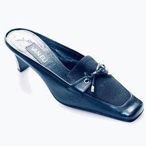 VANELI Women&#39;s Shoes Black Leather / Fabric Heels Mules Size 8.5M - $20.69