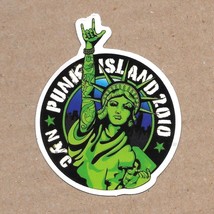 Punk Island 2010 NYC Vinyl Sticker 2&quot; Round Statue of Liberty Durable Waterproof - £3.10 GBP