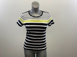 Les Collection Mat Women&#39;s Black Striped T Shirt Size Small Short Sleeve... - $10.86 CAD
