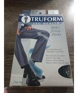 Men Compression Dress Socks Truform 1943 15-20 BLACK Over-the-Calf Size L - $299.85 MXN