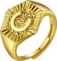Initial (C) Ring Gold Plated Statement for Women and Men - £22.41 GBP