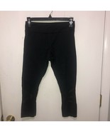 Forever 21 Black Capri Leggings SZ Small Mesh Cut Out On Leg - $4.94