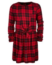 Epic Threads Big Girls Plaid Tie Front Dress,Tango Red,X-Large - £36.08 GBP