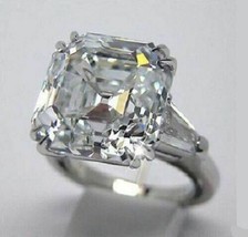 Asscher Cut 3.50Ct Three Diamond Engagement Ring Solid 14k White Gold Size 9.5 - £203.95 GBP