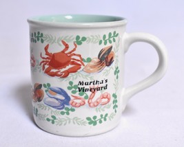 Marthas Vineyard Multicolor Coffee Mug Vintage Cape Shore Cup - $27.67
