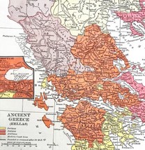 Map 300 BC Ancient Greece Hellas 1938 Atlas Print Dorian Ionian Aeolian DWU7 - £27.48 GBP