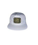 Vintage ACME Steel White Strapback Adjustable Trucker Hat With Patch - $24.76 CAD