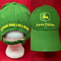John Deere Snap Back Green Baseball Hat Adjustable Nothing Runs Like A Deere - £11.58 GBP