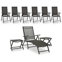 9 Piece Garden Lounge Set Black and Anthracite - £265.02 GBP