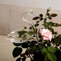 Plant Automatic Self Watering Device Glass Cute Swan Shape Plant Waterin... - $2.99+