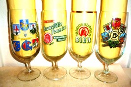 4 VEB Schwerin Prenzlau Magdeburg Potsdam German Beer Glasses - $14.95