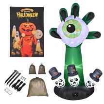 6Ft Halloween Inflatable Monster Hand with Eyeball &amp; Yard Flag Kit Garde... - £109.33 GBP