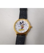 Walt Disney Mickey Mouse Girls / Women Thin Wrist Watch Leather Band VTG - £11.60 GBP