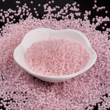 10 oz Lot Glass Seed Beads Ceylon Round PINK 4mm  NNN - £1.49 GBP