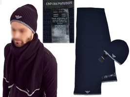 ARMANI Men&#39;s Scarf and Hat Made In Italy EA07 T1P - $88.60
