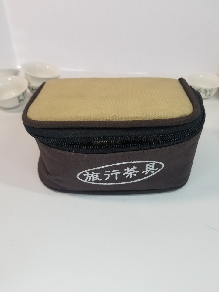 Chinese Calligraphy Tea/Sake Set Ceramic w/ Bag Item image 12