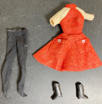 Peggy Ann Doll Dress Felt &amp; Knit Dress Rust color Outfit Barbie Vintage - $9.90