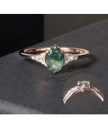 Natural Moss Agate Ring Women Beautiful Ring 925 Sterling Silver Handmad... - £48.78 GBP
