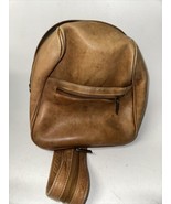 Genuine Brown Leather Made In Colombia Backpack Cross Body Rucksack Zip ... - £43.90 GBP