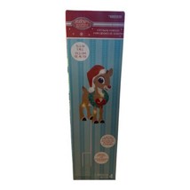 Rudolph the Red Nosed Reindeer 1 Set Of 4 Sidewalk Pathway Markers LED Gemmy New - £17.54 GBP