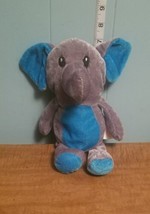 PEEK-A-BOO Toys Elephant 11&quot; Plush Gray Blue Stuffed Animal Super Soft - £5.36 GBP