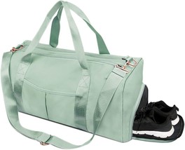 Sports Gym Bag Travel Duffel Bag Waterproof Weekender Overnight Tote (32L,Green) - £18.28 GBP