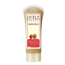 Lotus Kräuter- Berryscrub Erdbeere Und Aloe Vera Peeling Gesicht Haut Wash 80gm - £11.70 GBP