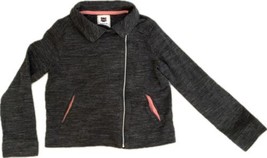 Gymboree Girls L (10-12) Pink Gray Jacket Asymmetrical Full Zip Sweater Cardigan - $9.75