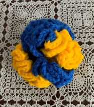 Handmade Crocheted Michigan Wolverines Brain Ball Dog Cat Toy Soft  Cuddly New - £8.64 GBP