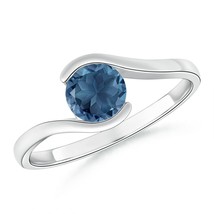 ANGARA Natural London Blue Topaz Semi Solitaire Ring in Sterling Silver (6mm) - £141.23 GBP+