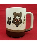 Otagiri VTG Teddy Bears hand painted coffee Coca speckled stoneware mug ... - £7.70 GBP