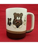 Otagiri VTG Teddy Bears hand painted coffee Coca speckled stoneware mug ... - $9.85