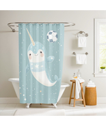 Nellie the Defender Narwhal Shower Curtain by Dancing Littles Jungle - $740.19 MXN
