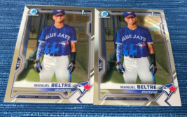 Pair Manuel Beltre 1st Bowman Toronto Blue Jays 2021 Bowman Chrome #BCP-244 - £0.77 GBP