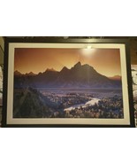 Teton Mountain Sunrise Large Framed Photo Accent Wall Art 53X37 Inch  - $70.16 CAD