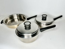 Amway Queen 18/8 Stainless Steel 5pc Cookware Lot  - $108.85