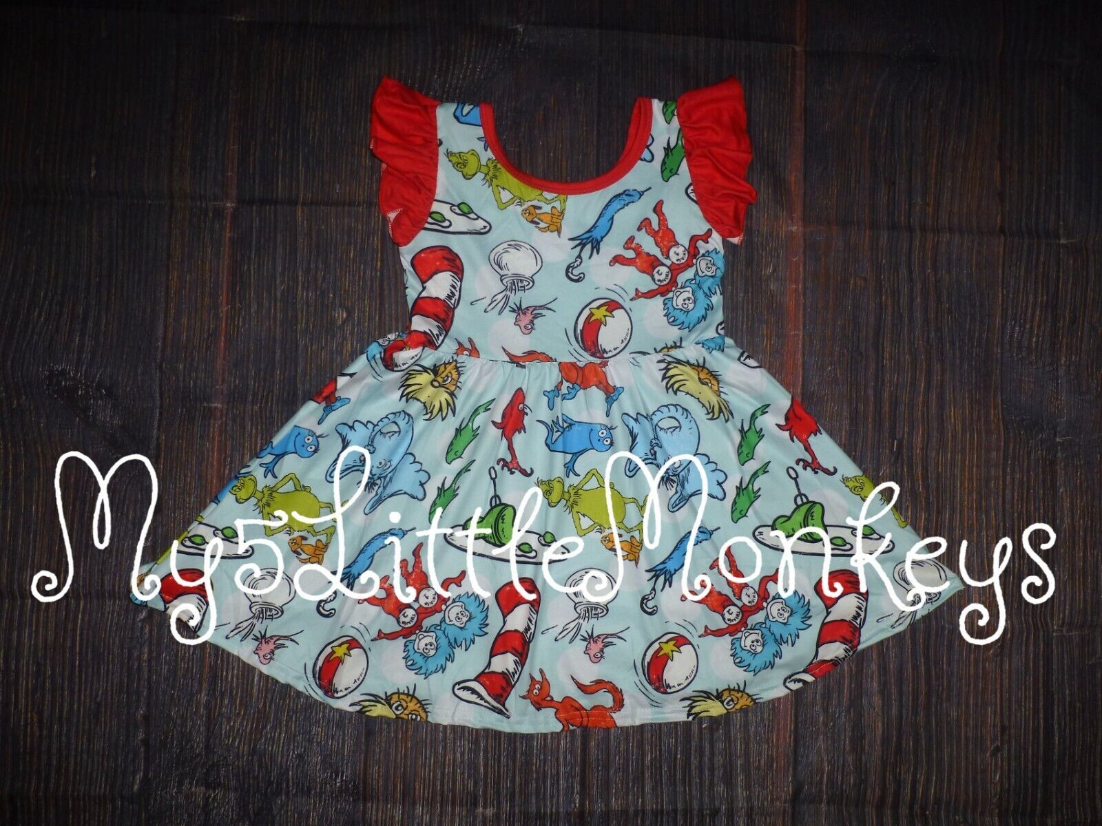 NEW Boutique Dr Seuss Lorax Grinch Horton Cat in the Hat Sleeveless Dress - $4.79 - $14.39