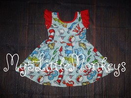 NEW Boutique Dr Seuss Lorax Grinch Horton Cat in the Hat Sleeveless Dress - $4.79+