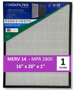 VioxFilter H14AF16201 MERV 14 Pleated 16&quot; x 20&quot; x 1&quot; AC Furnace Air Filter - £38.53 GBP