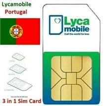 Lycamobile Sim Card Portugal Anonymous Activation Prepaid - Free EU - UK roaming - £13.38 GBP