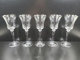 5 Mikasa Jamestown Clear Platinum Trim Water Goblets Elegant Optic Stemw... - £63.00 GBP