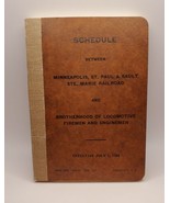 Minneapolis, St. Paul &amp; Sault Ste Marie Railroad Railway Train Schedule ... - $29.50