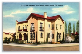 Residence on Avineda Lerdo Cuidad Juarez Mexico UNP Linen Postcard Z17 - $4.90