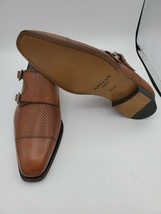 Mezlan Men Rocky Texture Double Monk Strap Loafers US  Cognac Leather 19592 - £154.68 GBP+