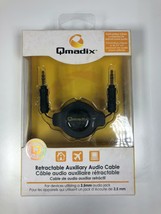 Qmadix Retractable Auxiliar Audio Cable 3.5mm Negro - £6.15 GBP