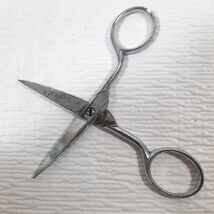 Vintage Real Silk Hosiery Mills scissors chrome metal sewing notion tool... - $7.00