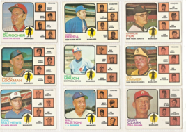 Vintage Lot of 9 Topps Baseball Cards National League Managers - 1973 - £21.53 GBP