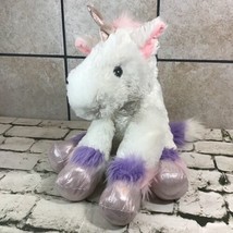 Unipak 15”+ Unicorn Plush Pink Purple Shimmer Embroidered Eyes Stuffes A... - $14.84